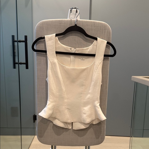 Aritzi Wilfred Japanese Crepe Bustier Top Cream XS - Picture 2 of 4